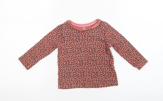 F&F Girls Multicoloured Animal Print  Basic T-Shirt Size 6-9 Months
