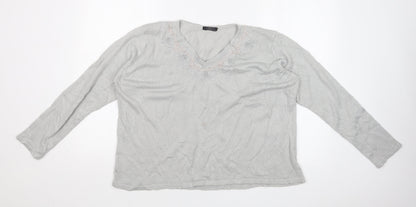Womens UK Size XL BM Silver Pullover Jumper