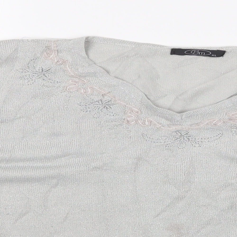 Womens UK Size XL BM Silver Pullover Jumper
