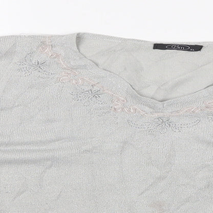 Womens UK Size XL BM Silver Pullover Jumper