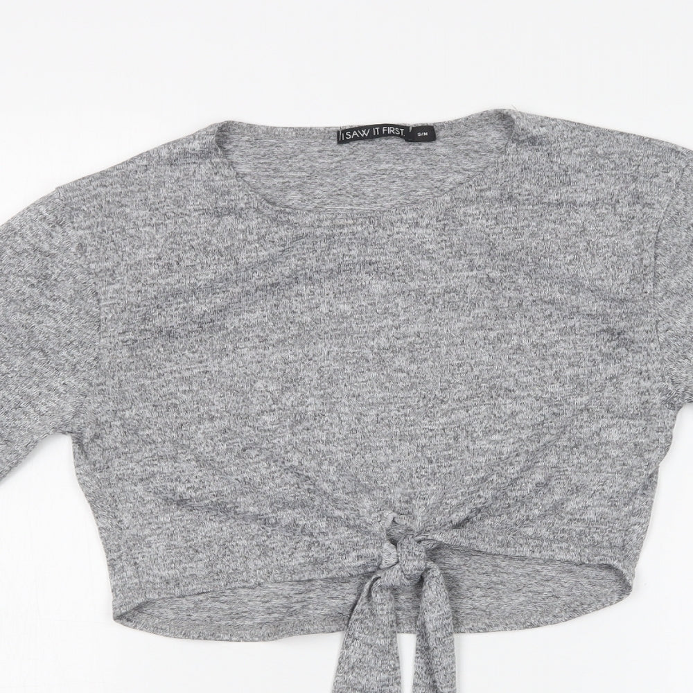 I SAW IT FIRST Womens Grey   Basic T-Shirt Size S