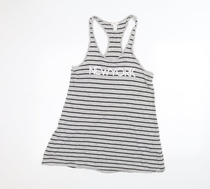 FOREVER 21 Womens Grey Striped  Basic Tank Size S