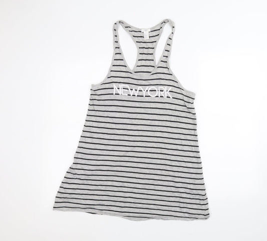 FOREVER 21 Womens Grey Striped  Basic Tank Size S