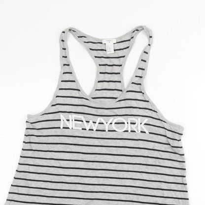 FOREVER 21 Womens Grey Striped  Basic Tank Size S