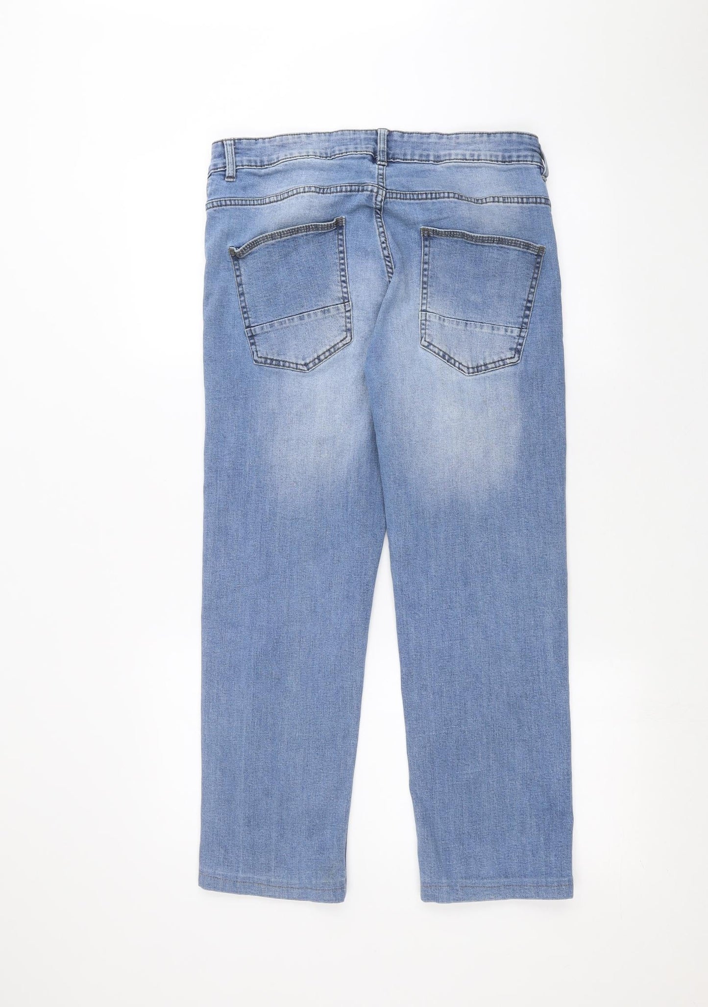 Womens UK Size 34 in Easy Regular Fit Straight Blue Jeans