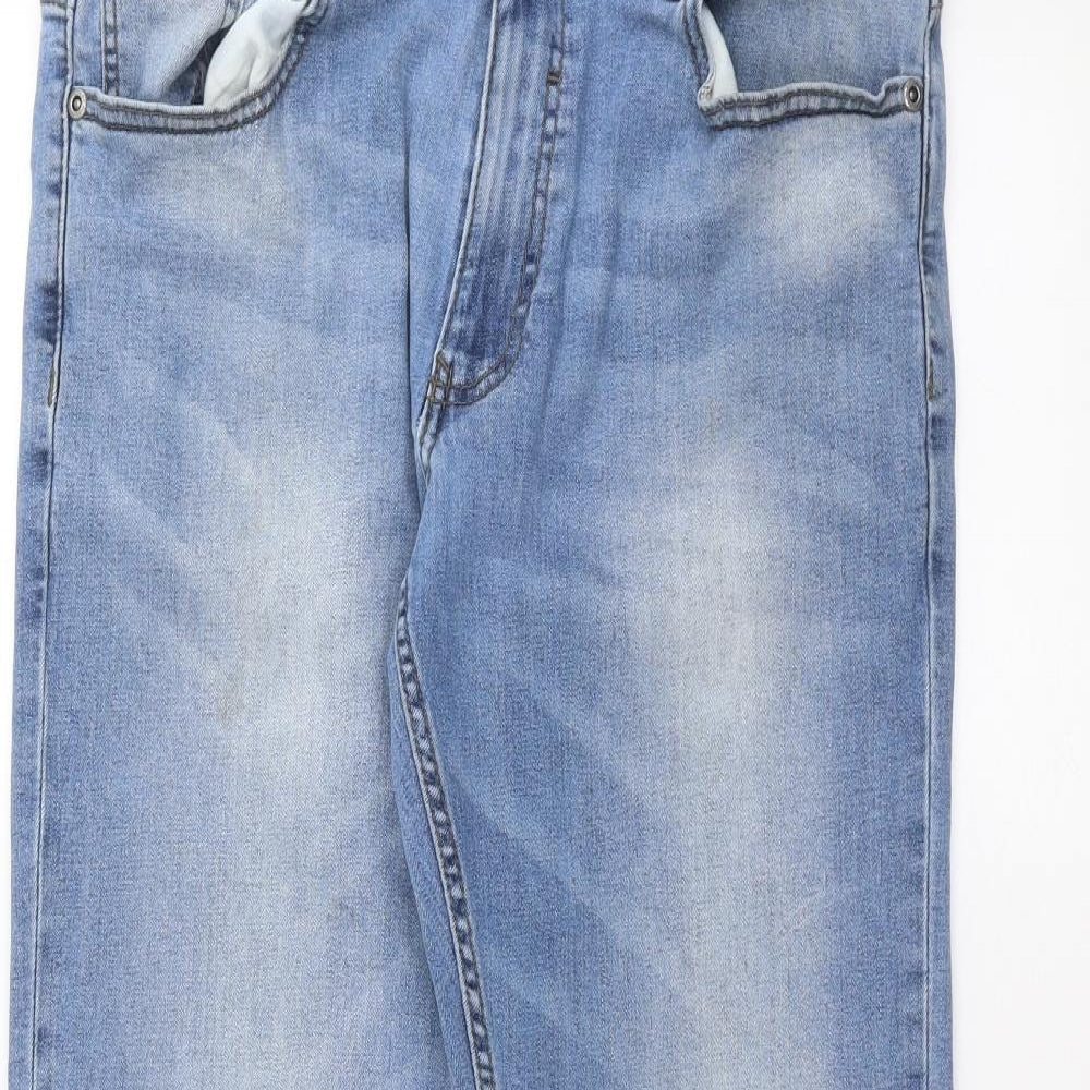Womens UK Size 34 in Easy Regular Fit Straight Blue Jeans