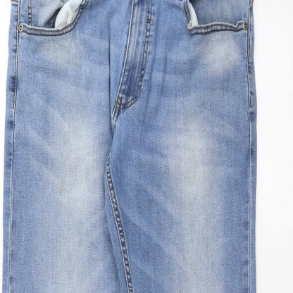Womens UK Size 34 in Easy Regular Fit Straight Blue Jeans