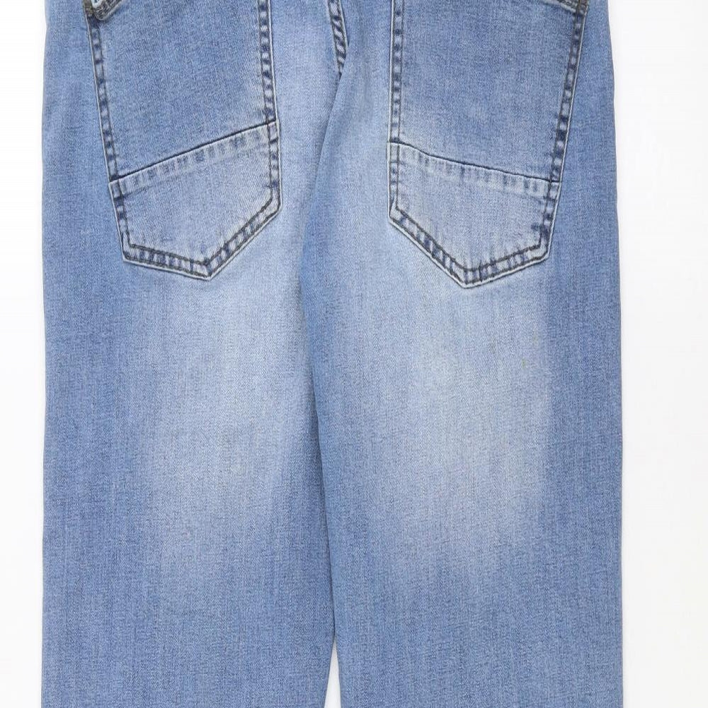 Womens UK Size 34 in Easy Regular Fit Straight Blue Jeans