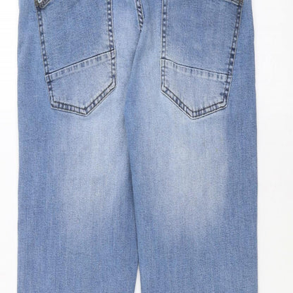 Womens UK Size 34 in Easy Regular Fit Straight Blue Jeans