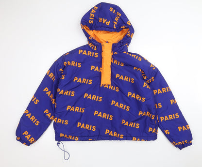 Womens UK Size L FOREVER 21 Blue Parka Coat