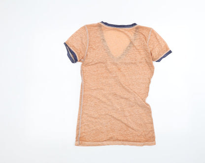 Womens UK Size M Preworn Brown Basic T-Shirt
