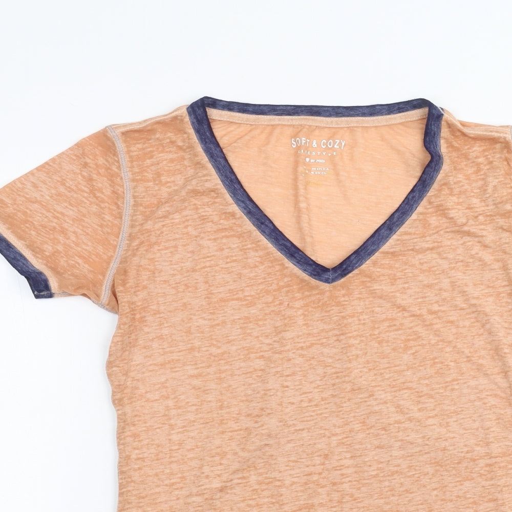 Womens UK Size M Preworn Brown Basic T-Shirt