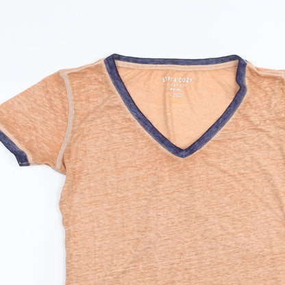 Womens UK Size M Preworn Brown Basic T-Shirt