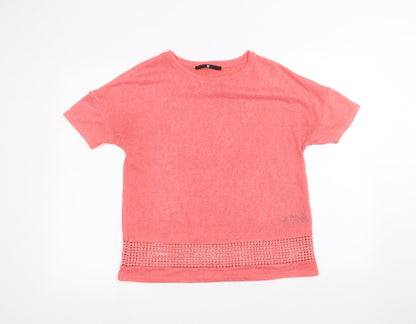 Womens UK Size 10 Very Pink Basic T-Shirt