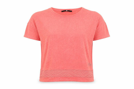 Front view of Very women’s pink basic t-shirt, size UK 10