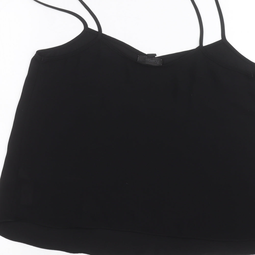Womens UK Size 10 Topshop Black Basic Blouse
