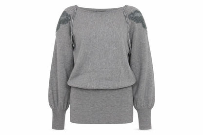 Womens UK Size 10 QED London Grey Pullover Jumper