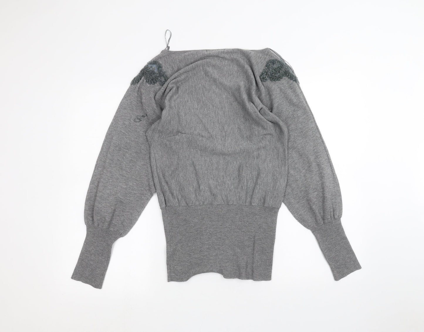 Womens UK Size 10 QED London Grey Pullover Jumper