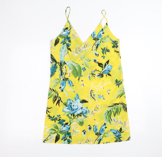 SheIn Womens Yellow Floral  Basic Blouse Size S