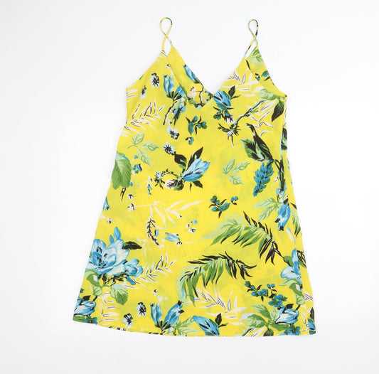 SheIn Womens Yellow Floral  Basic Blouse Size S