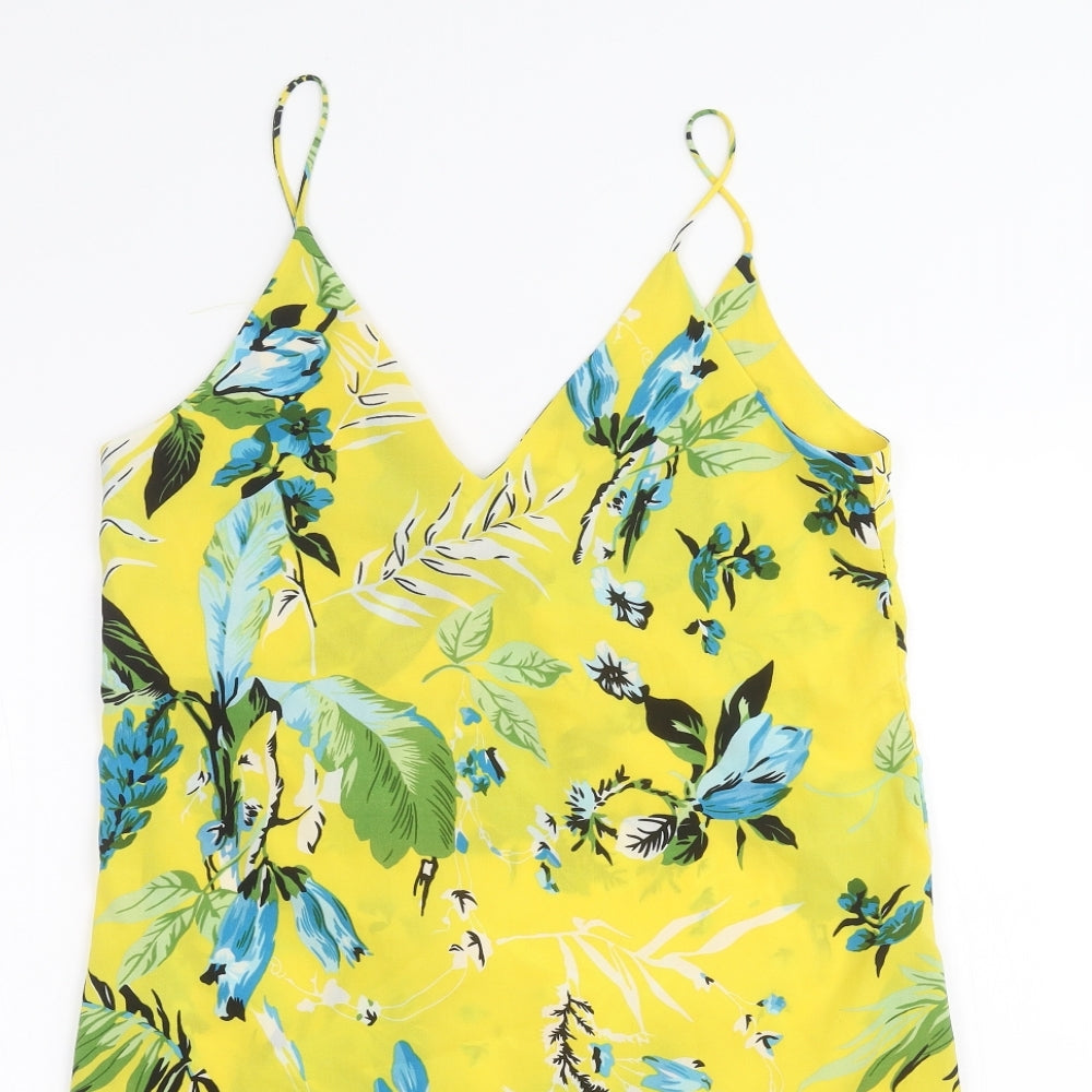 SheIn Womens Yellow Floral  Basic Blouse Size S