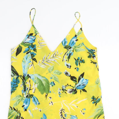 SheIn Womens Yellow Floral  Basic Blouse Size S