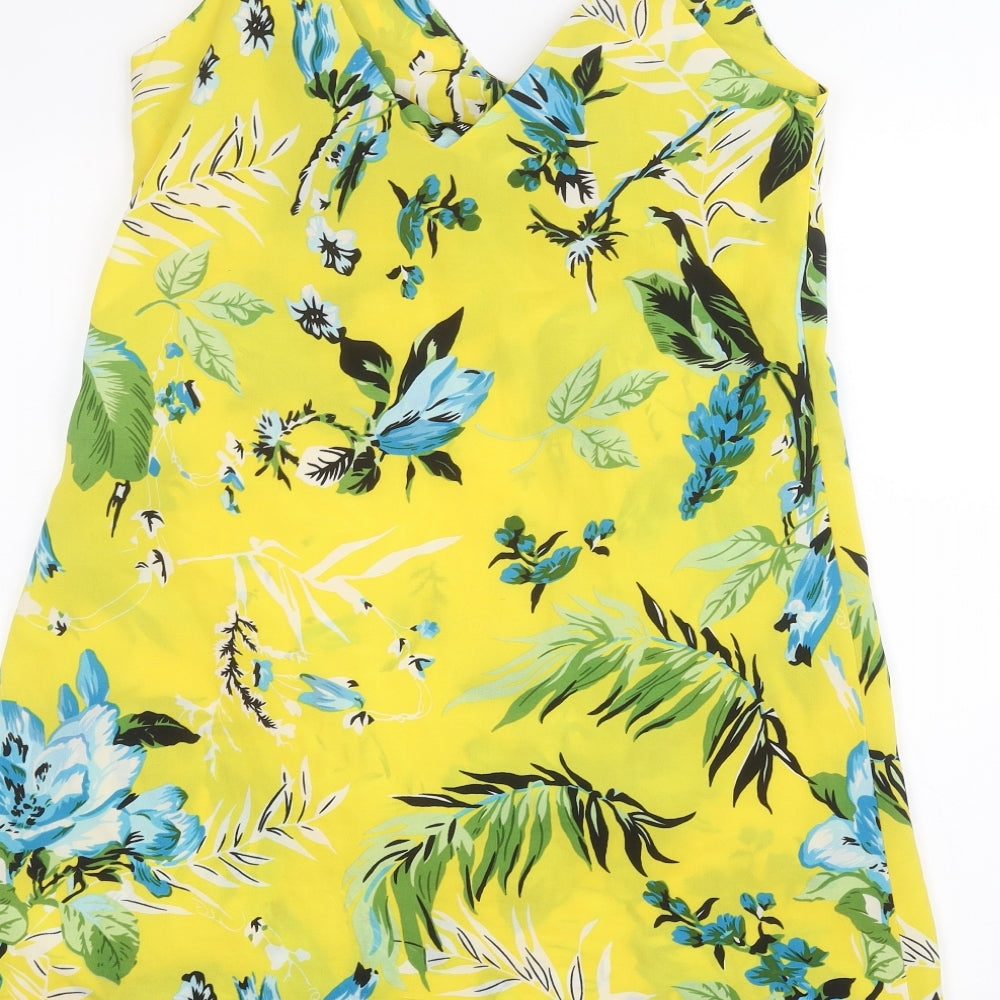 SheIn Womens Yellow Floral  Basic Blouse Size S
