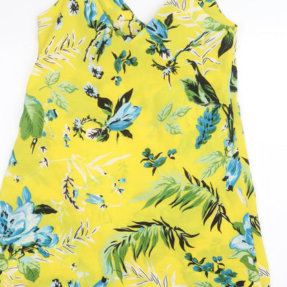 SheIn Womens Yellow Floral  Basic Blouse Size S