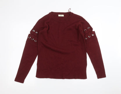 Womens UK Size S Papaya Red Pullover Jumper