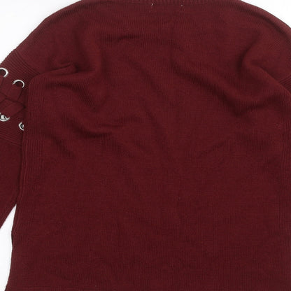 Womens UK Size S Papaya Red Pullover Jumper