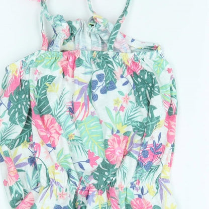 George Girls Green Floral  Basic Blouse Size 10-11 Years