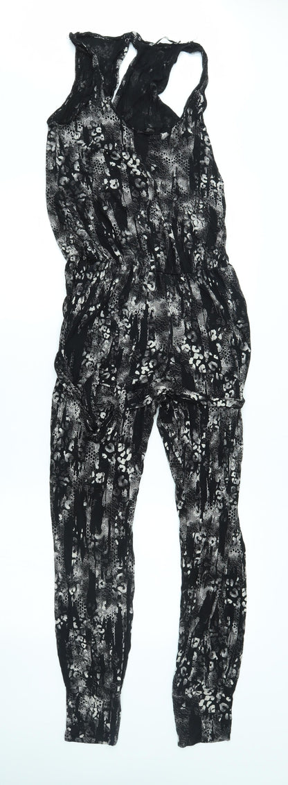 Crafted Womens Black Geometric  Jumpsuit One-Piece Size 8 L27 in