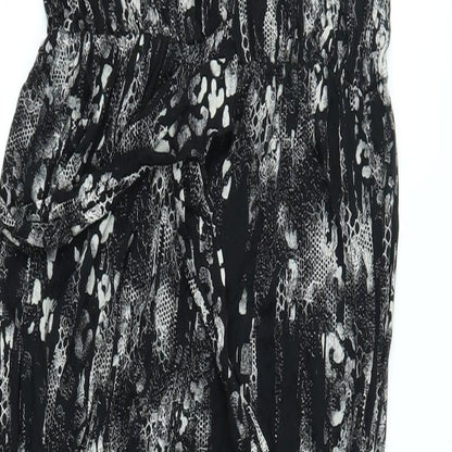 Crafted Womens Black Geometric  Jumpsuit One-Piece Size 8 L27 in
