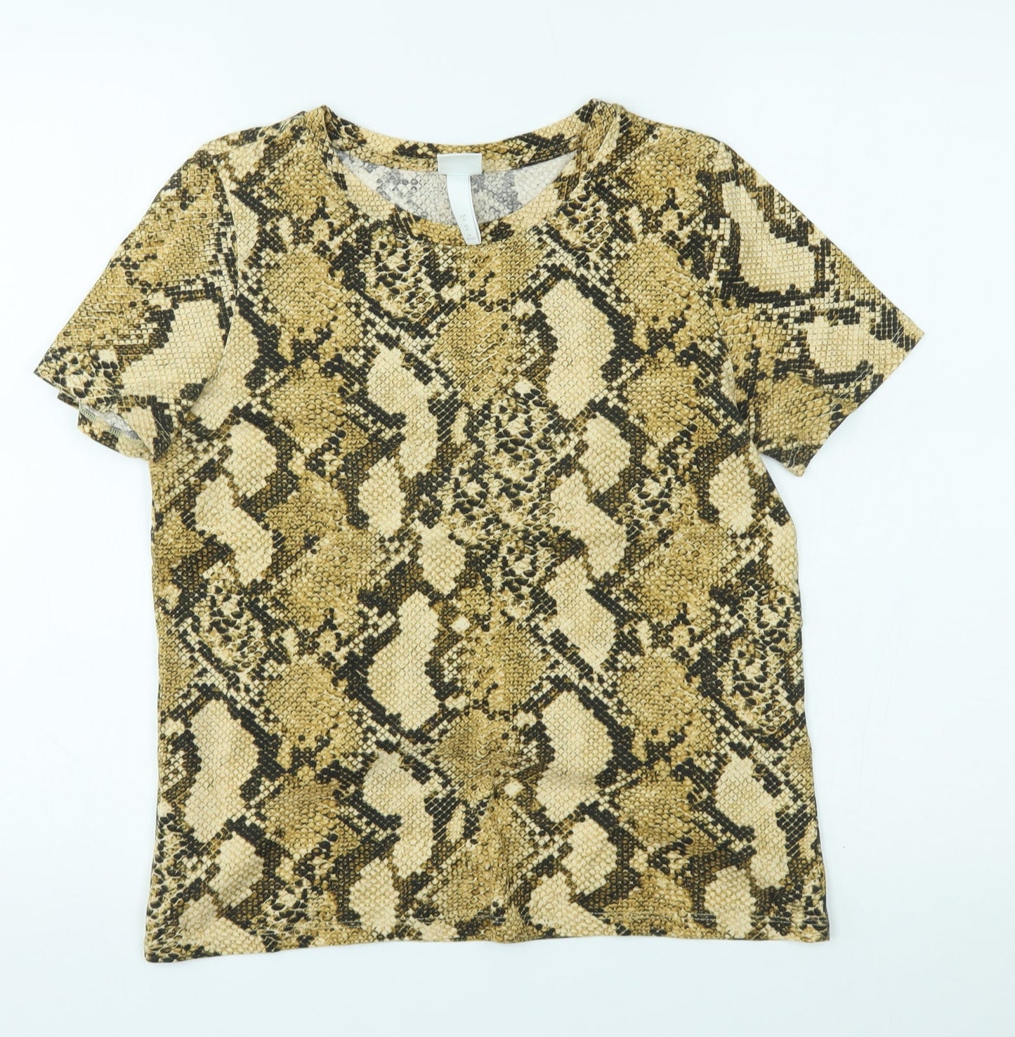 Womens UK Size XS H&M Gold Basic T-Shirt