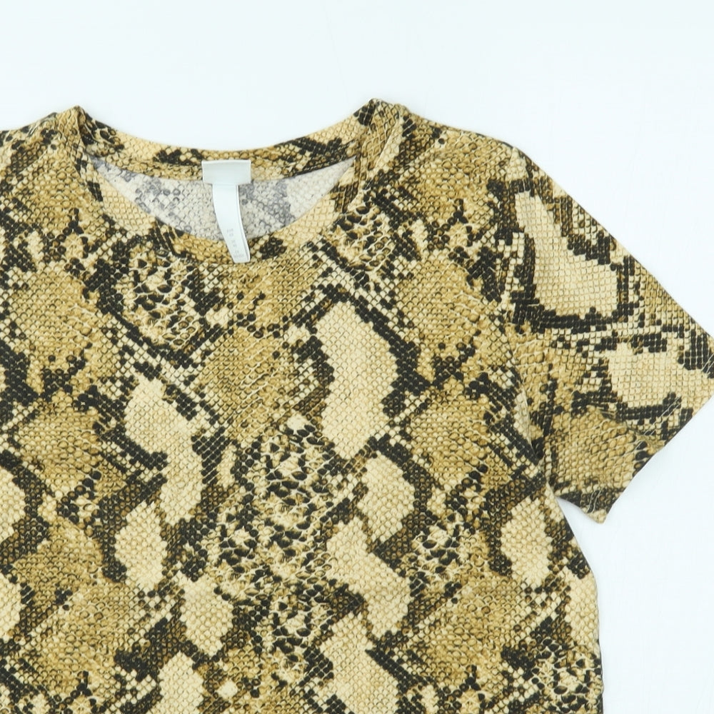 Womens UK Size XS H&M Gold Basic T-Shirt