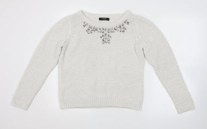 George Womens White   Pullover Jumper Size 12