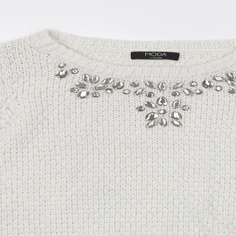 George Womens White   Pullover Jumper Size 12
