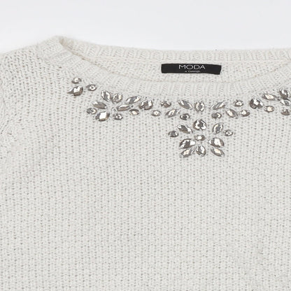 George Womens White   Pullover Jumper Size 12