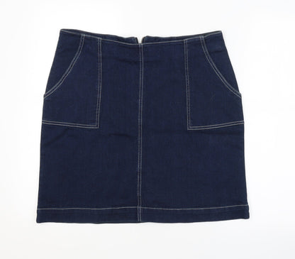 M&CO. Womens Blue   Straight & Pencil Skirt Size 14