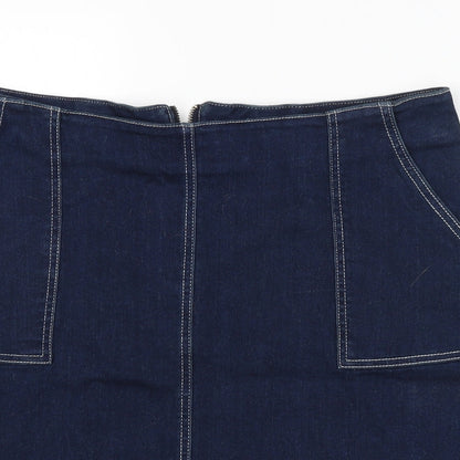 M&CO. Womens Blue   Straight & Pencil Skirt Size 14