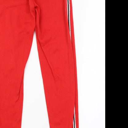 Womens UK Size M Preworn Regular Fit Sweatpants Red Trousers