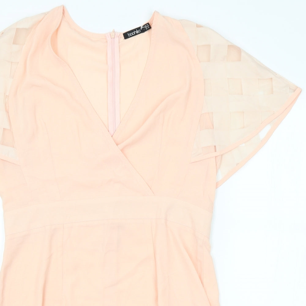 Boohoo Womens Pink   Pencil Dress  Size 14