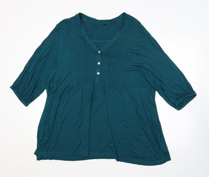 Womens UK Size  H&M Green Basic Blouse