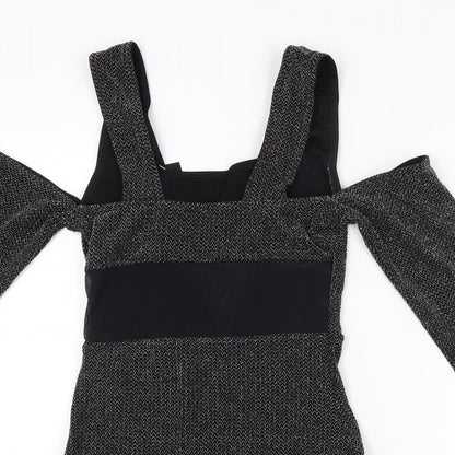 Simply Be Womens Grey Argyle/Diamond  Unitard One-Piece Size 12