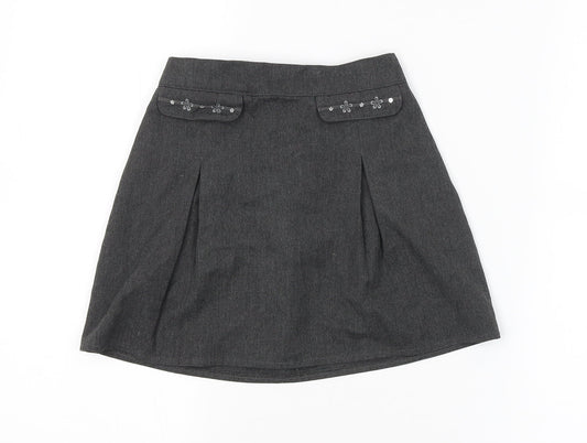 M&S Girls Grey   A-Line Skirt Size 5-6 Years