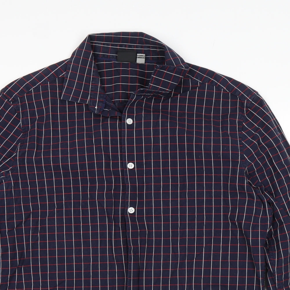 ASOS Mens Blue Check   Button-Up Size L
