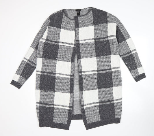 Ann Taylor Womens Grey Check  Wrap Jumper Size M