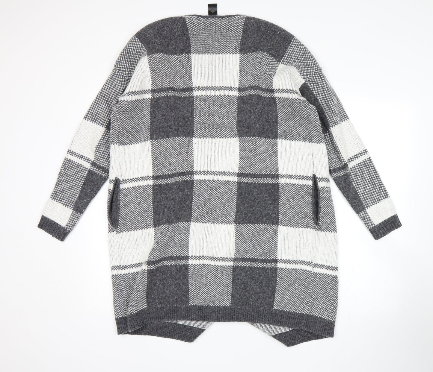 Ann Taylor Womens Grey Check  Wrap Jumper Size M