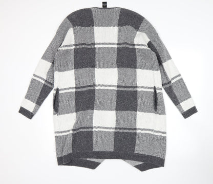 Ann Taylor Womens Grey Check  Wrap Jumper Size M