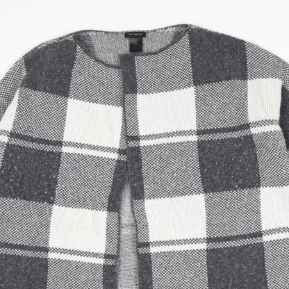 Ann Taylor Womens Grey Check  Wrap Jumper Size M